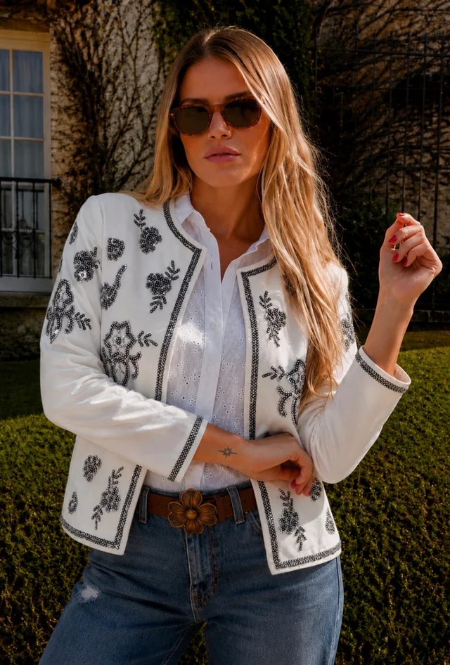 Chaqueta LOREIN Gabardina Bordada GU6004