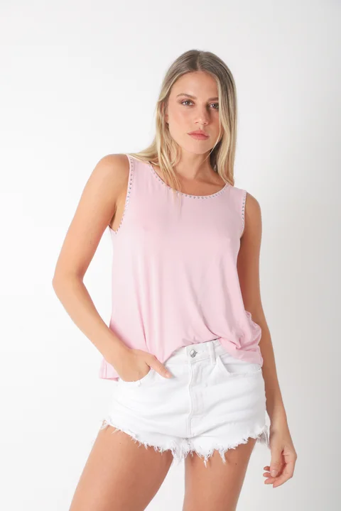 Musculosa POSITANO Modal c/ Tachas Redonda Pequeña