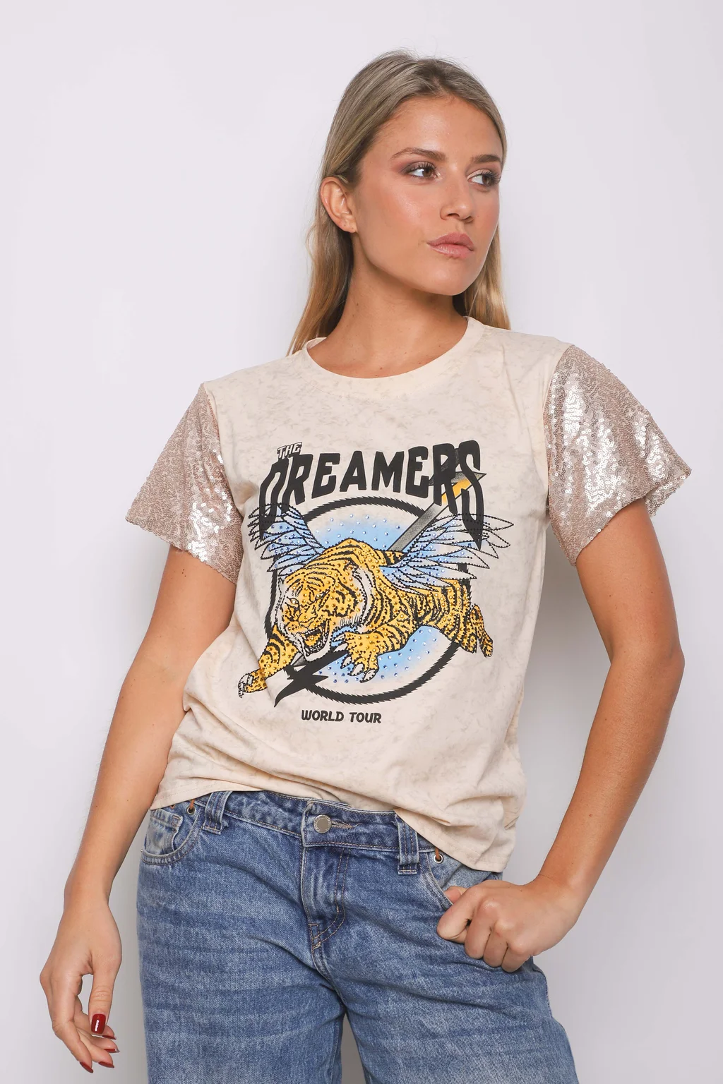Remera DREAMERS Nevada c/ Lentejuelas  GU5106