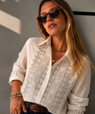 Camisa PLUMETI con Flores Caladas GUK4112 - Vista 5