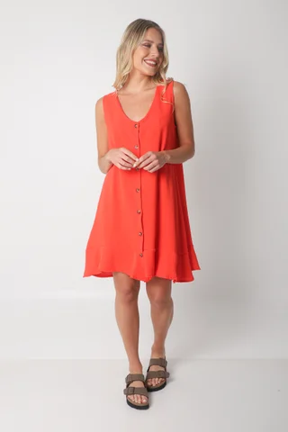 Vestido Gales Abotanado Creppe - Vista 3