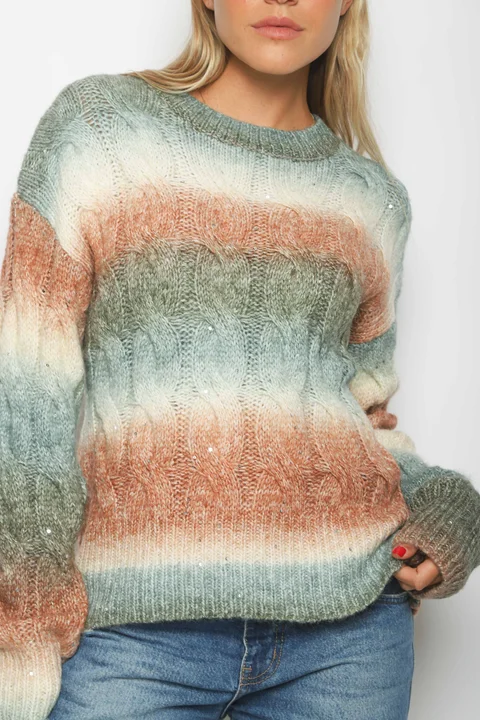 Sweater RENS Lana Trenzada c/ Mini Lentejuelas GU87095