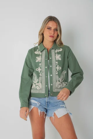 Chaqueta FORTY de Gabardina Bordada GUF6005 - Vista 3