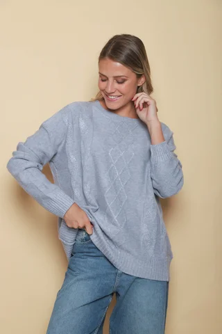 Sweater NIZA Bremer c/ Strass GUL668 - Vista 4