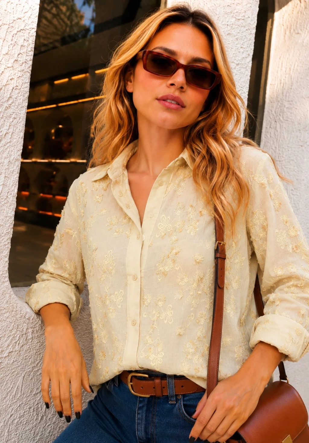Camisa MALBA Hojitas Bordada GUK70219