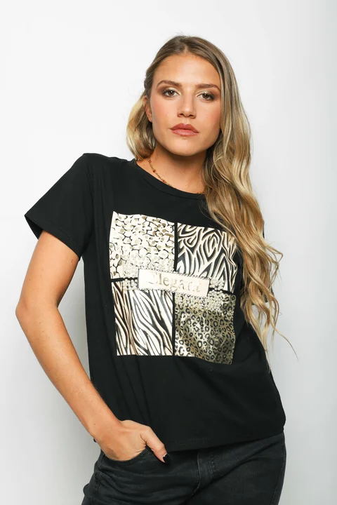 Remera ELEGANT C/ Apliques GUJ5222