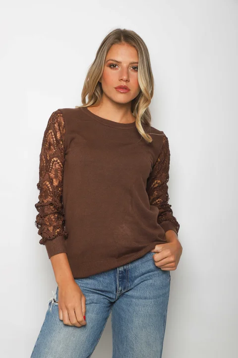 Sweater MELROUSE Bremer c/ Guipiur en mangas GUL600