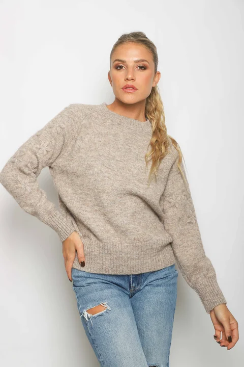 Sweater KRISTAL Mohair bordado FLORES GUL807