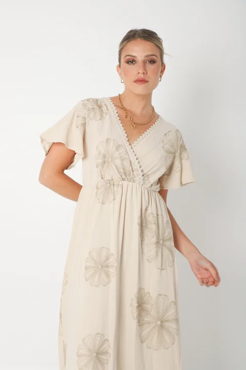 Vestido MISUKA de Lino Bordado GU250115