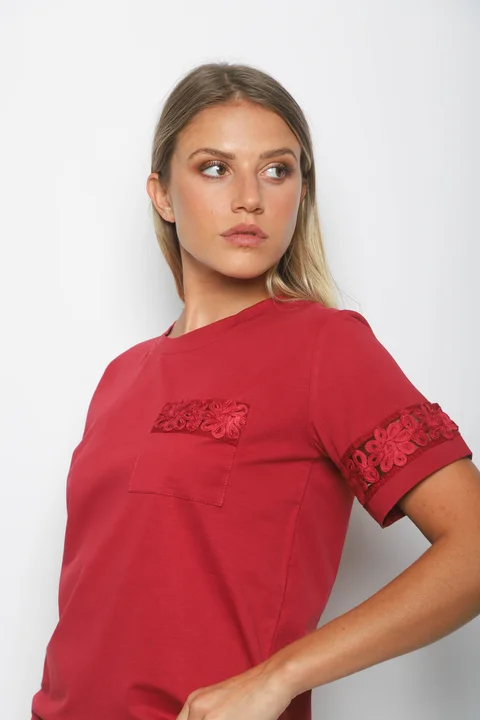 Remera RAVI c/Bolsillos puntilla GUJ5232