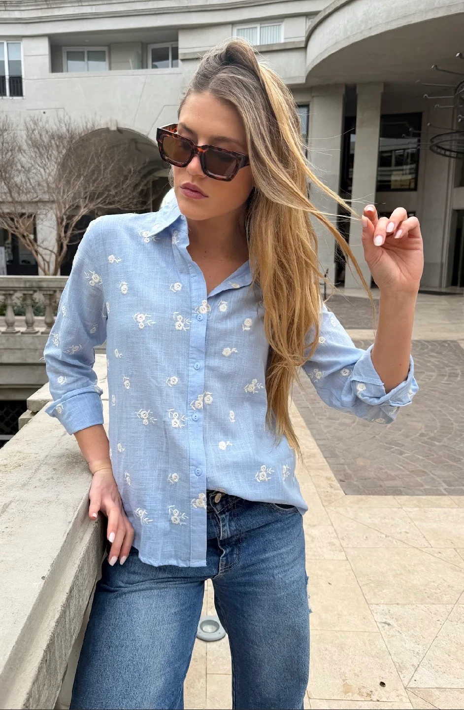 Camisa ROSMARY Lino Bordada GU70242