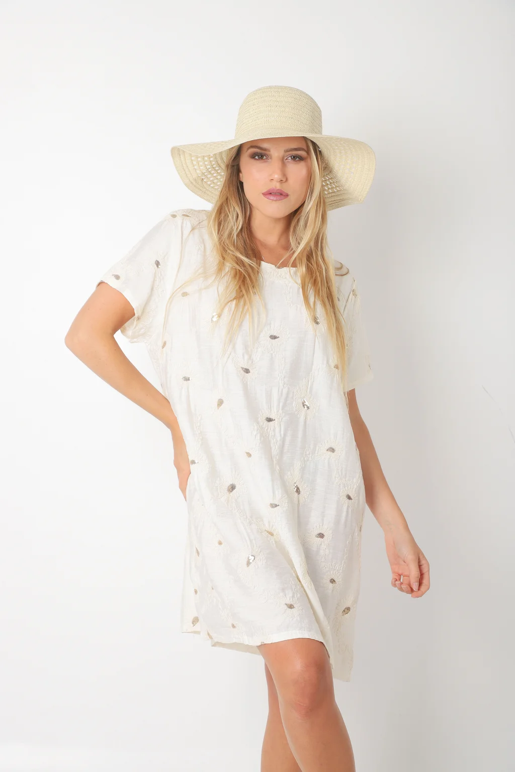  Vestido LOIRA lino c/bordado GUCH3013-1