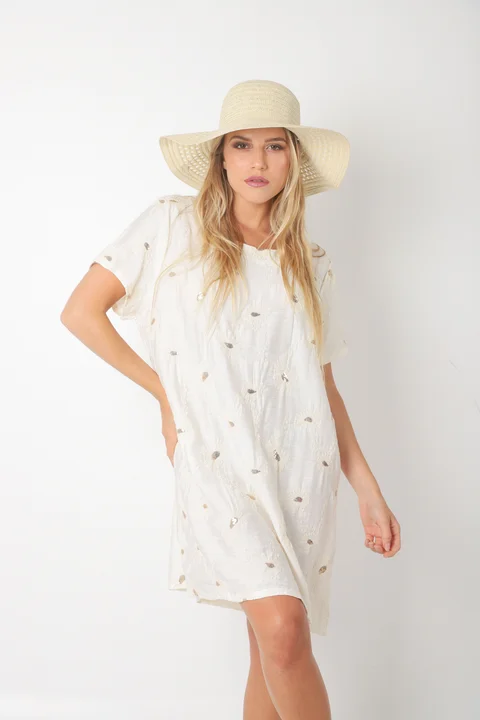  Vestido LOIRA lino c/bordado GUCH3013-1