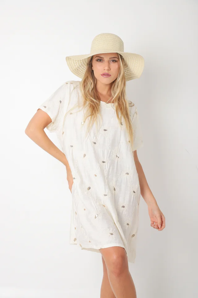  Vestido LOIRA lino c/bordado GUCH3013-1