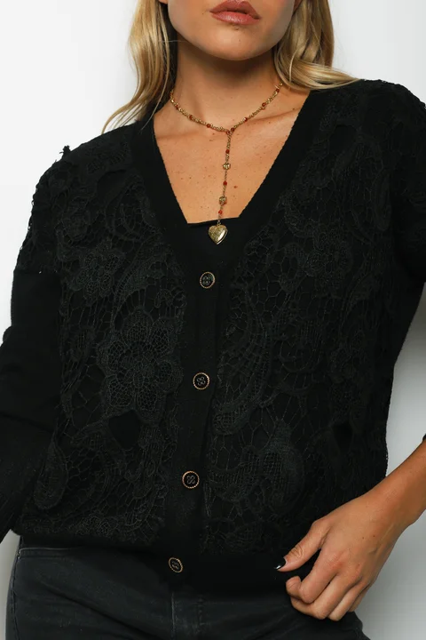 Saco LARROUS Bordado c/ Botones con Brillos GUL827