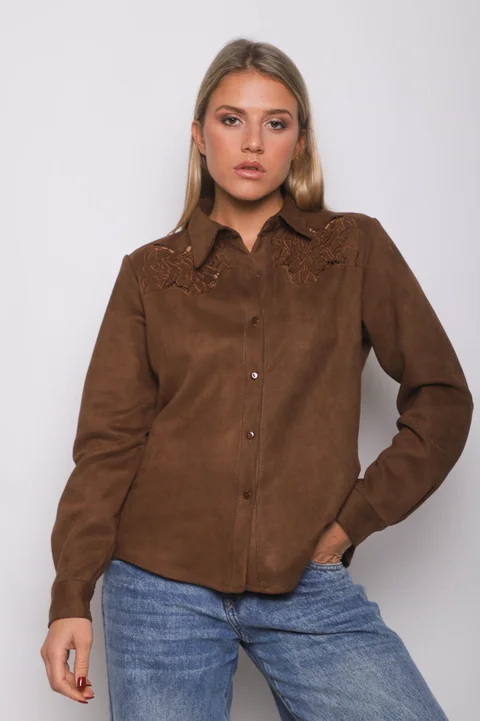 Camisa KARLSON Gamuza Con Calado GU70254