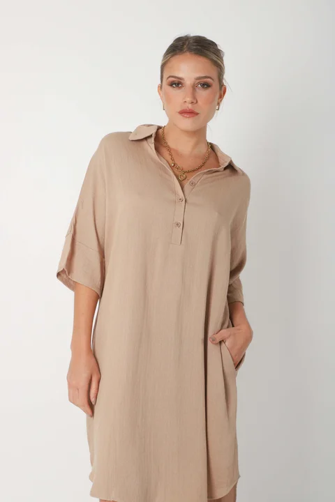 Vestido KAISER de Lino c/ Botones GU0333