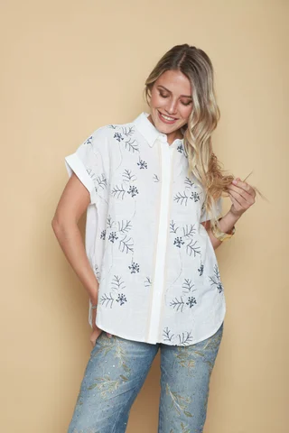 Camisa RANIERI Bordada Manga Corta GU0531 - Vista 3