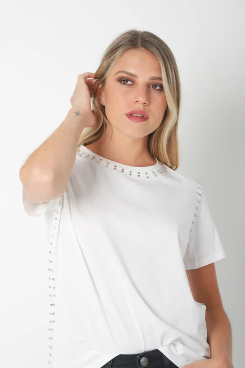 Remera SENSU Algodon Lycra c/Tachas GU733