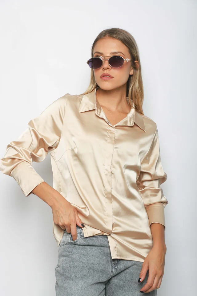 Camisa CANDI Satén Manga Larga GUV53