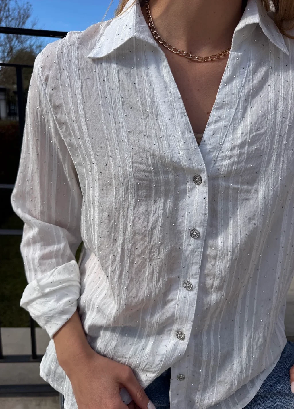 Camisa MARVI con Guardas con Strass GUK70241