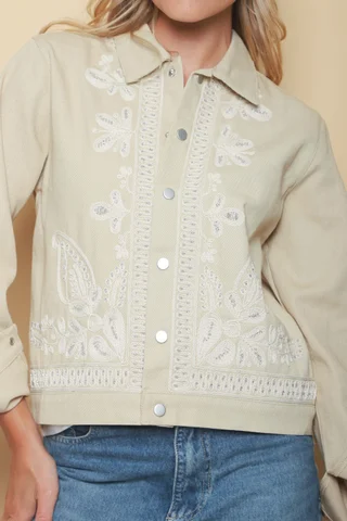 Chaqueta FORTY de Gabardina Bordada GUF6005 - Vista 2