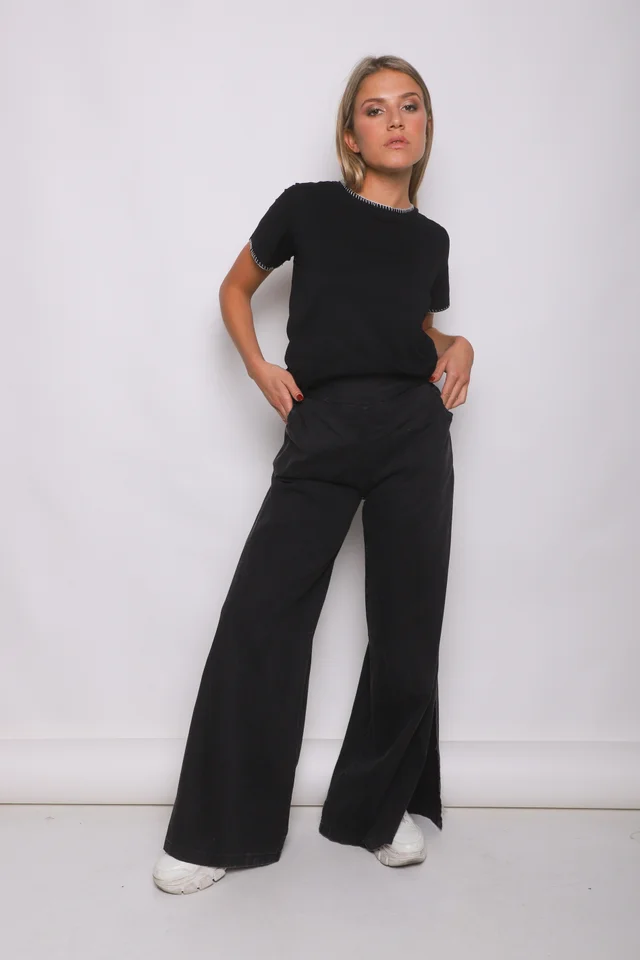 Maxi Palazo Denim Black