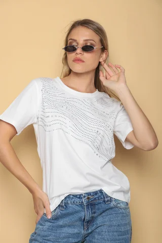 Remera MAREAS STRASS Y PIEDRAS GUK70139 - Vista 2