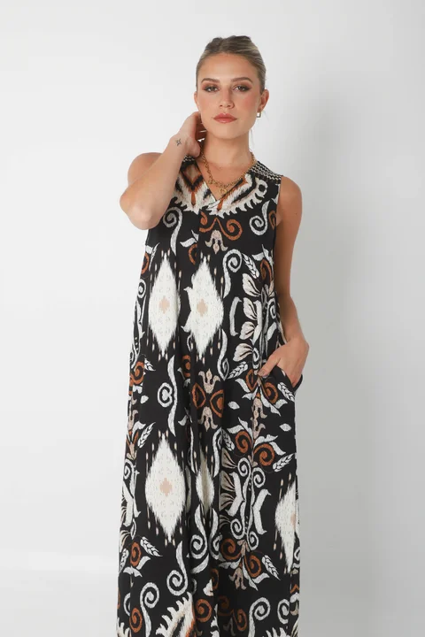 Vestido Mandarin INDIAN c/ Bolsillos GU252