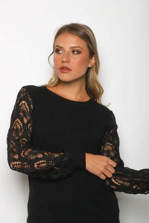 Sweater MELROUSE Bremer c/ Guipiur en mangas GUL600