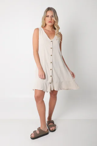 Vestido Gales Abotanado Creppe - Vista 5