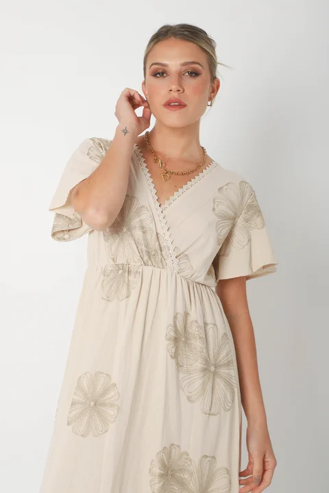 Vestido MISUKA de Lino Bordado GU250115