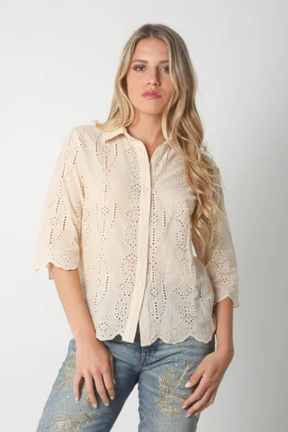 Camisa CARNAVAL Broderie Manga 3/4 GUK4009 - Vista 1