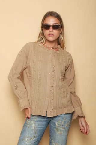 Camisa MAO BUBBLE con Puntillas y Volados GUK70197 - Vista 5