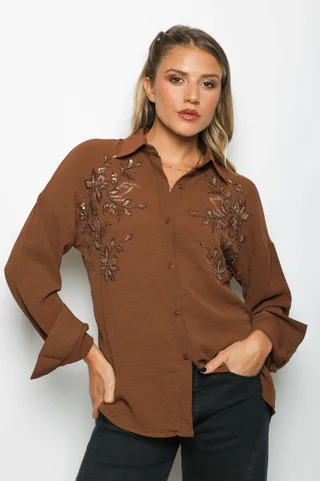 Camisa DAMARIS Bordada GU70264 - Vista 5