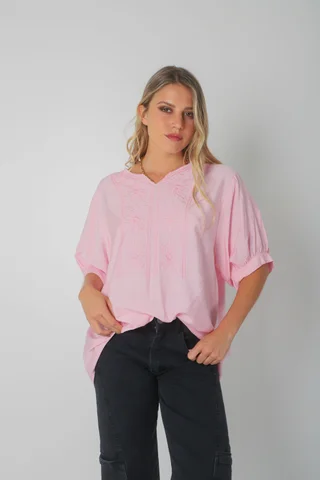 Blusa GANHA de Lino c/Bordado GU0326 - Vista 5