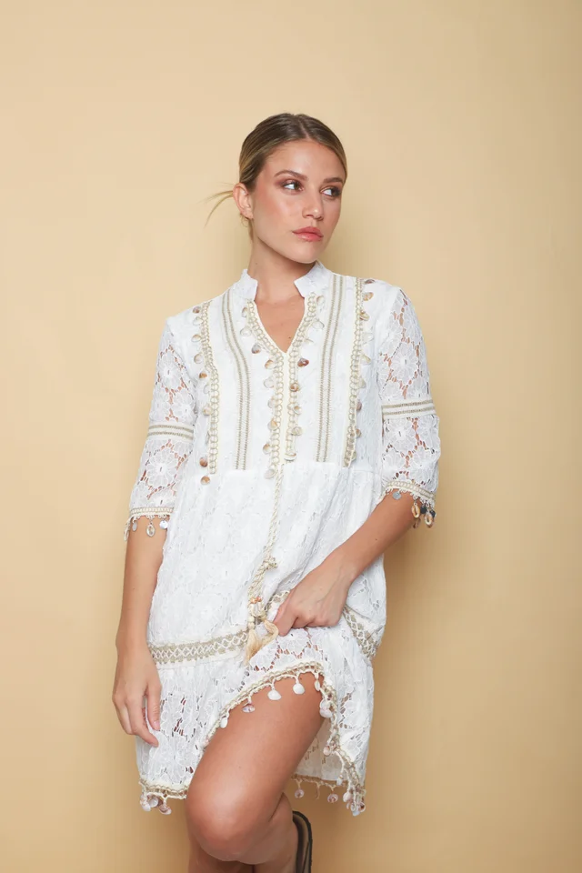 Vestido VELMONT Encaje Forrado GUK70209