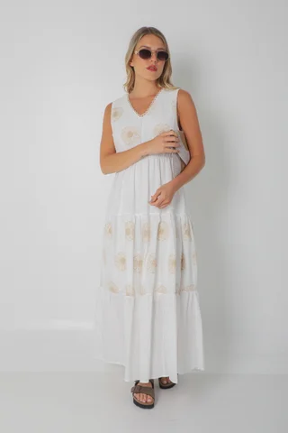 Vestido TULUM Bordado Guardas GU250113 - Vista 4