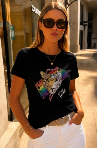 Remera STAY WILD FELINO c/ Piedras GU30263 - Vista 6