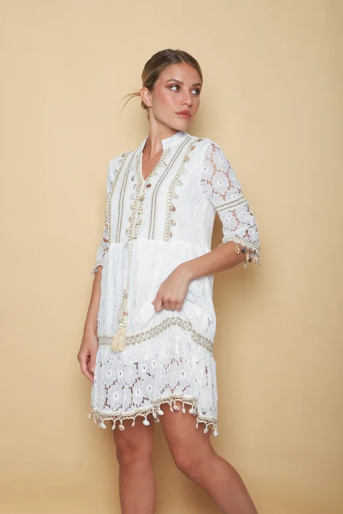 Vestido VELMONT Encaje Forrado GUK70209