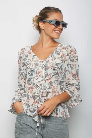 Blusa SOFIA Gasa c/ Volados GU59 - Vista 1