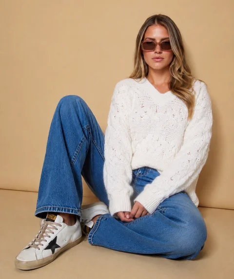 Sweater BABILON Trenzado Escote V GU405837