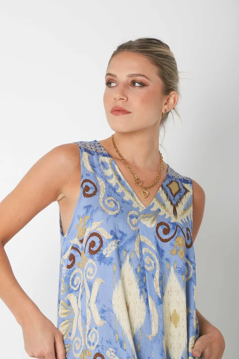 Vestido Mandarin INDIAN c/ Bolsillos GU252