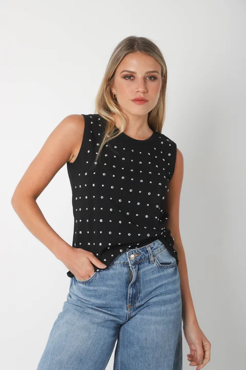 Musculosa  AIME Premium Algodón con Tachas GU70137