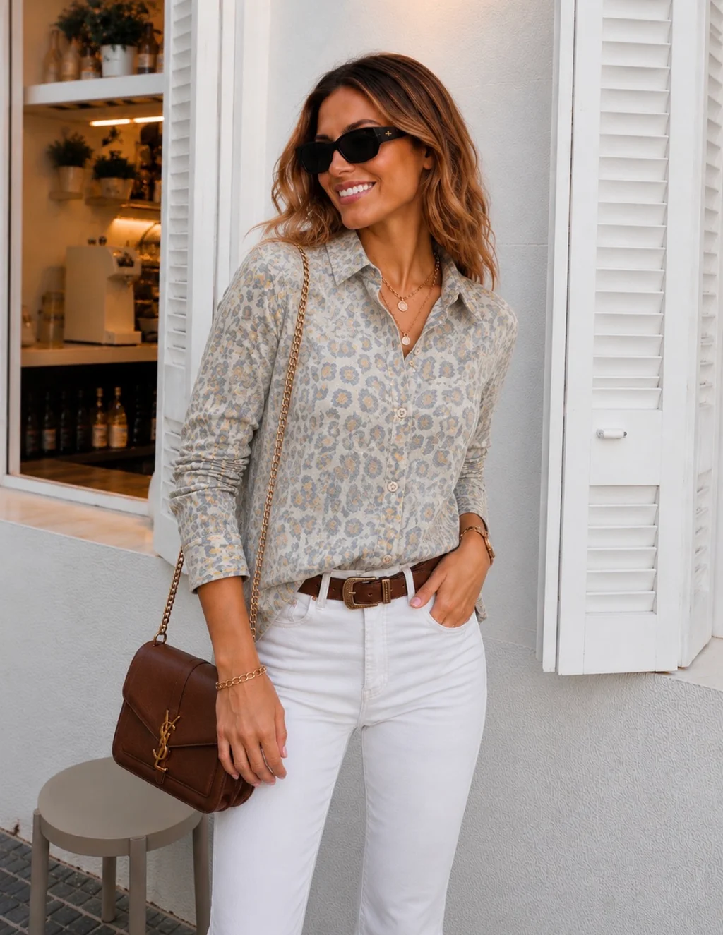 Camisa LEOPARD Satin Print GU70062