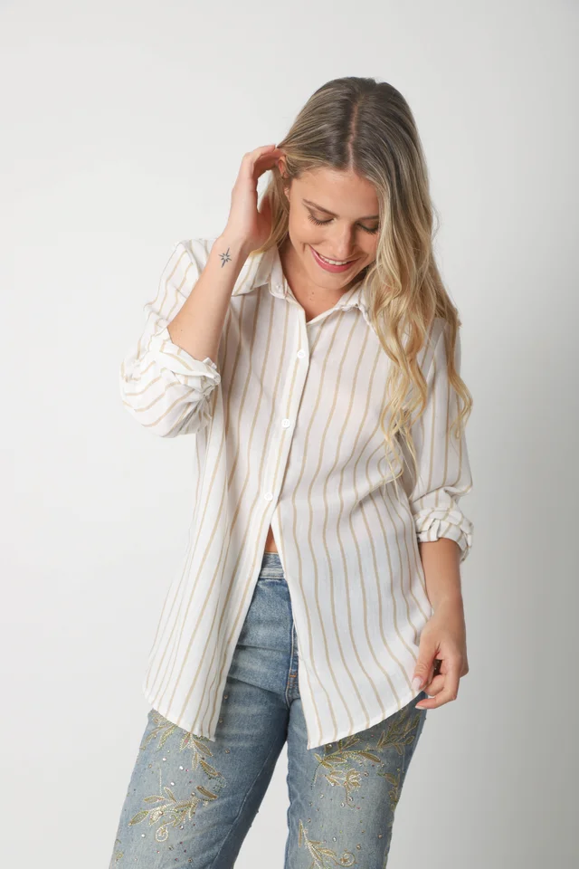 Camisa BELE Lino Rayada