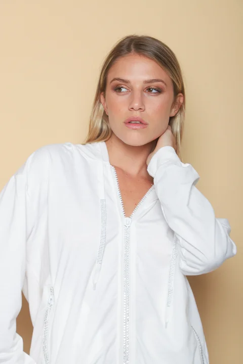 Campera  Siena White  Brillos  Cierres  GUK166