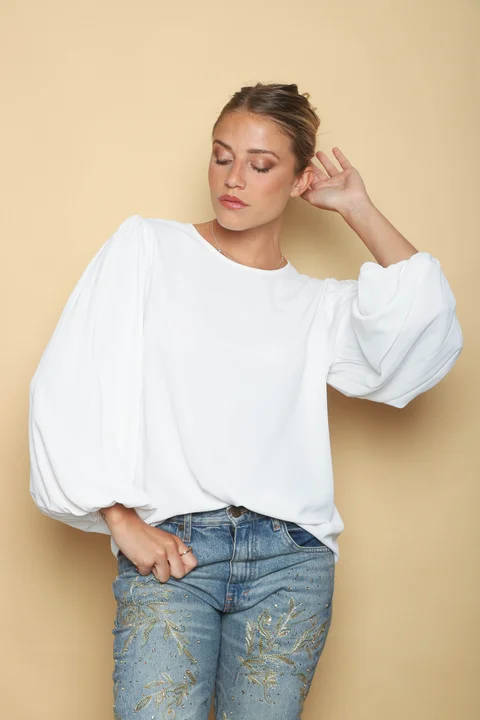 Camisola CHELSEA c/ Manga Larga Ancha Plizada GU0340