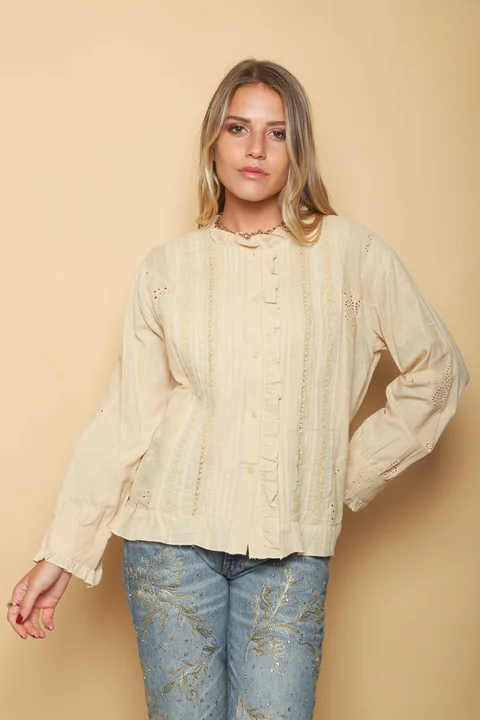 Camisa MAO BUBBLE con Puntillas y Volados GUK70197