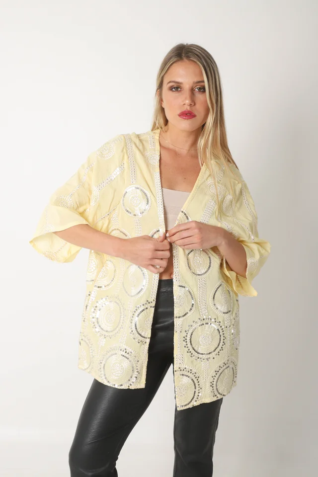 Kimono CIRCIE c/ Lentejuelas Bordadas GU5174